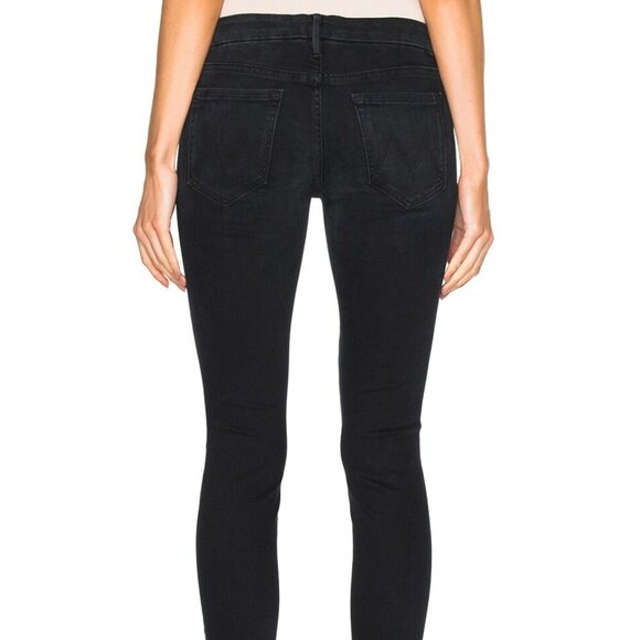 MOTHER The Looker Ankle Fray Jeans in Blackbird Black Size 30 - Picture 3 of 11